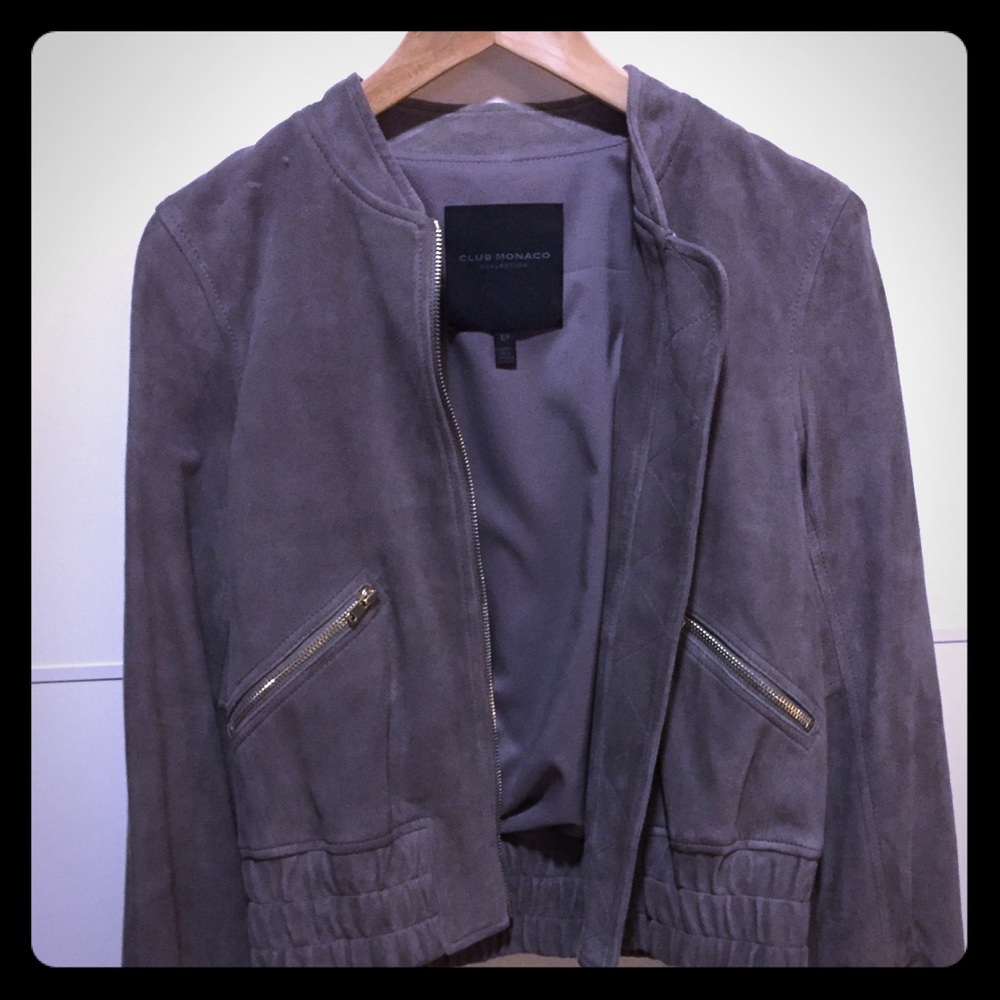 Club Monaco collection 100% suede bomber jacket